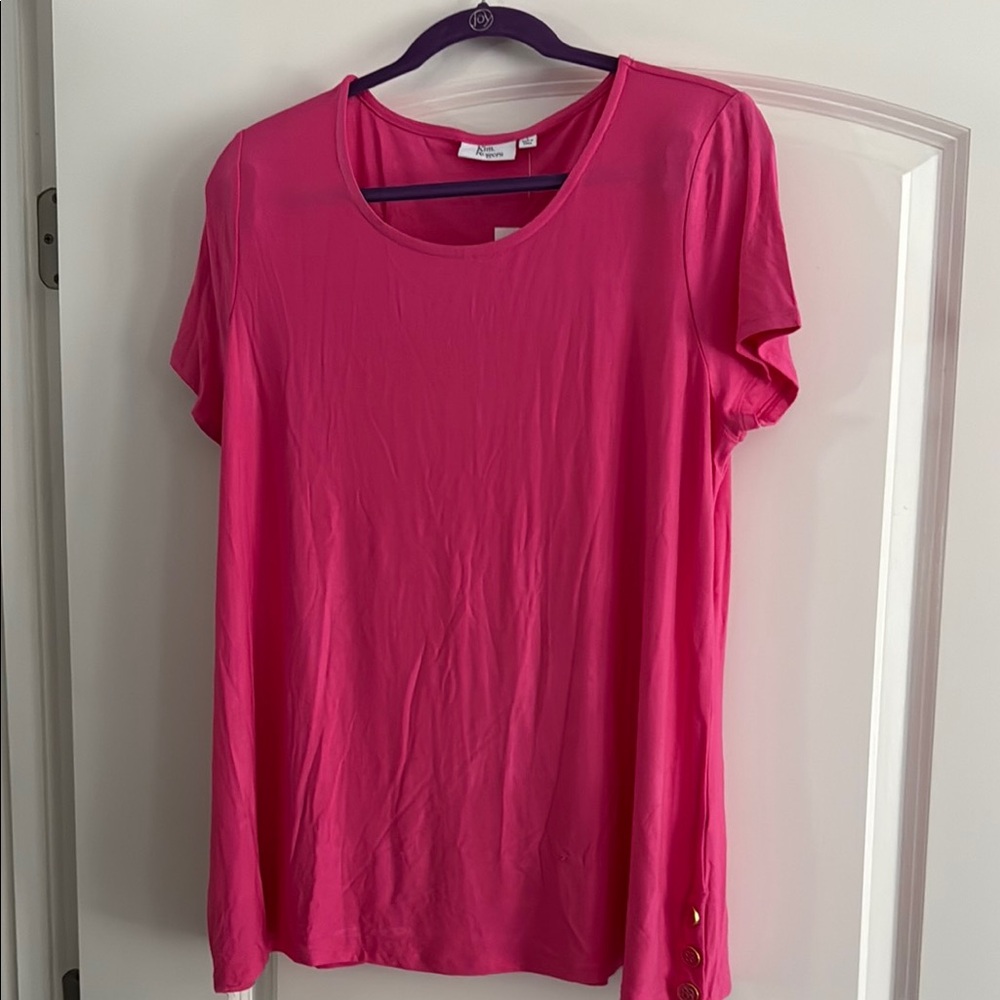 Kim Rogers Pink Relaxed Short Sleeve Tee